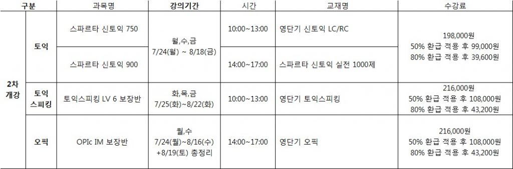 2차개강프로그램_여름